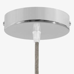 Composant électrique Rosace en métal avec serre-câble plastique – Chrome, Avec Bornier – MCFL0501123W8S32