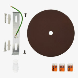 Composant électrique Rosace en métal avec serre-câble plastique – Rouille foncée, Avec Bornier – MCFL0501128C2S32