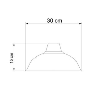 Schéma dimension abat-jour émaillé type bistro 300mm -MC Fact