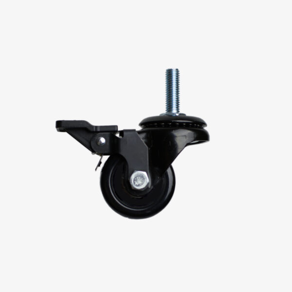 Accessoire Roulette noire noire 50mm – Avec frein en polyuréthane métrique M10 – MCFA0011181P1