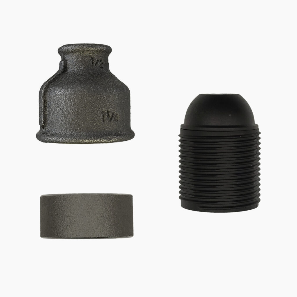 Kit douille E27 cylindrique en métal - Noir - Fabriquer son luminaire
