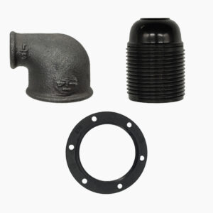 Kit E27 socket 90° elbow for fitting - 1/2″, Bakelite plumbing and lighting - MCFA0000912B1