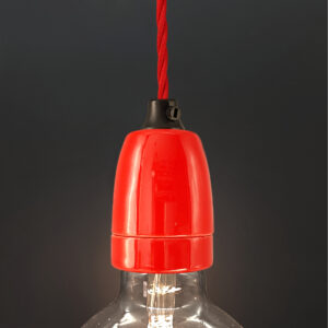 Luminaire suspension Kit douille porcelaine rouge E27 – MCFL0400604B2