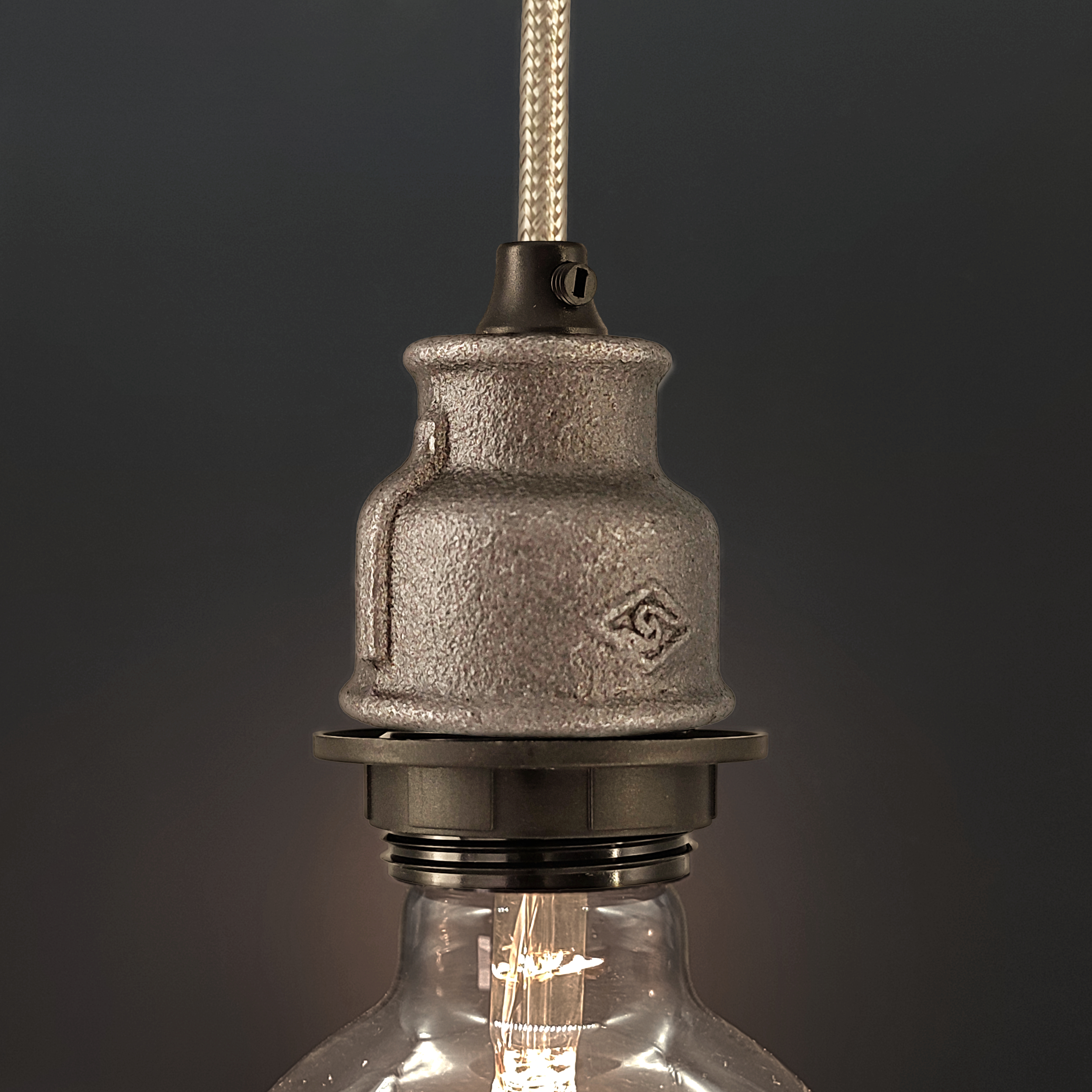 Hanging lampholder Bulb socket E27 thread Bronze style old vintage