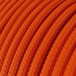 Fil Électrique Textile Rond Tissu Orange – 1m pour lampe suspension DIY – MCFE0000206T2S01