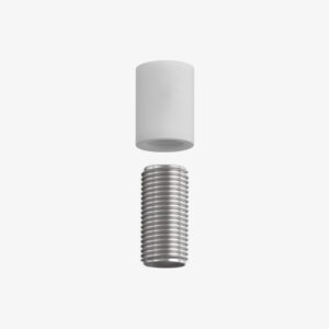 Composant électrique Serre-câble Cylindrique en métal sans écrou – Blanc mat, 15mm (1,5cm) – MCFL0311502C2