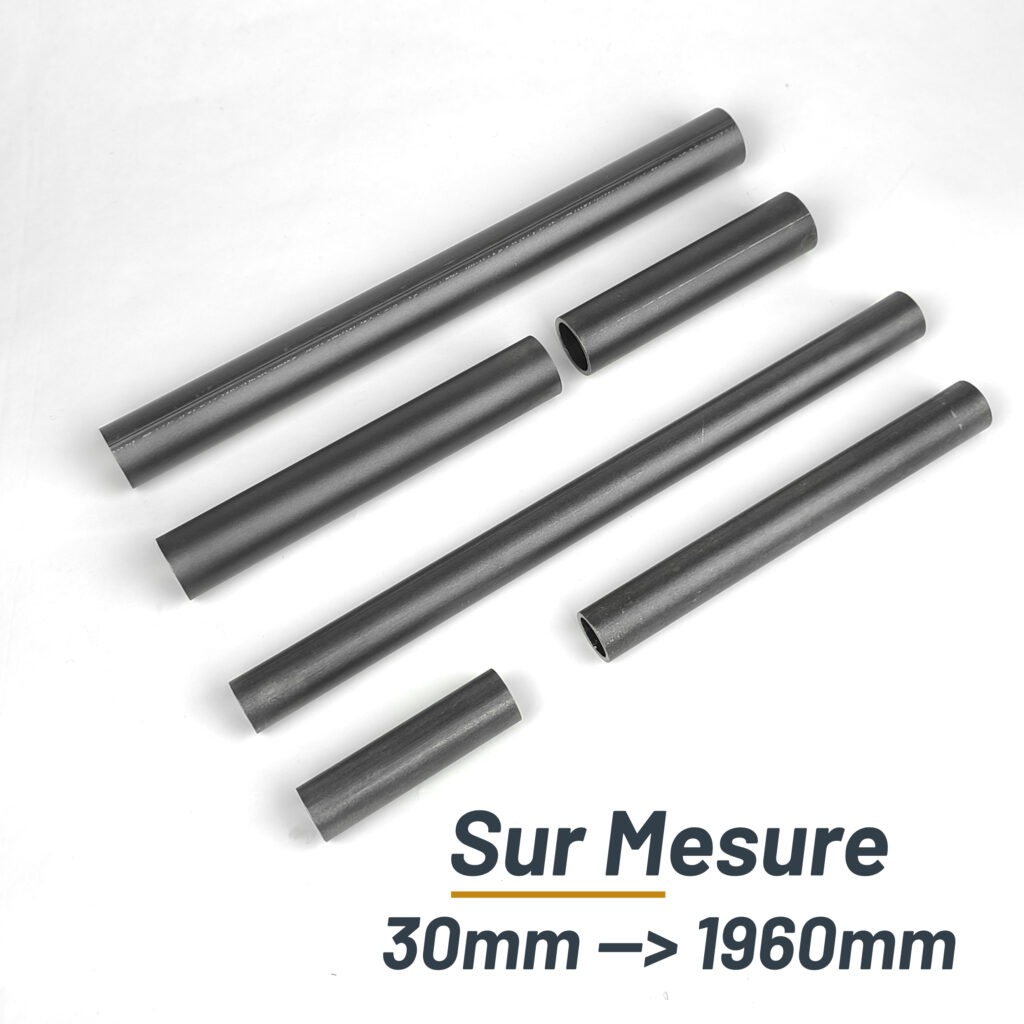 Tube acier noir série moyenne grenaillé gris moyen sur mesure pour raccord direct – MCFP0000000Z1