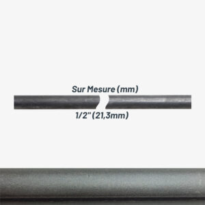 Tube acier noir série moyenne grenaillé gris moyen sur mesure pour raccord direct – 1/2″ – MCFP0000012Z1