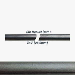 Tube acier noir série moyenne grenaillé gris moyen sur mesure pour raccord direct – 3/4″ – MCFP0000034Z1