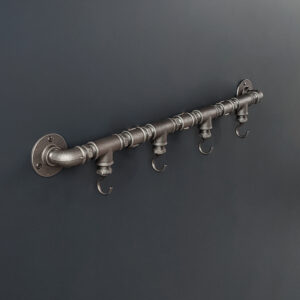 Porte Manteau Industriel 4 Crochets Verticaux sur bride déco – MCFK4140512